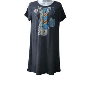 Junk food Clothing AC/DC grey Band Concert Short sleeve Tee Shirt Dress